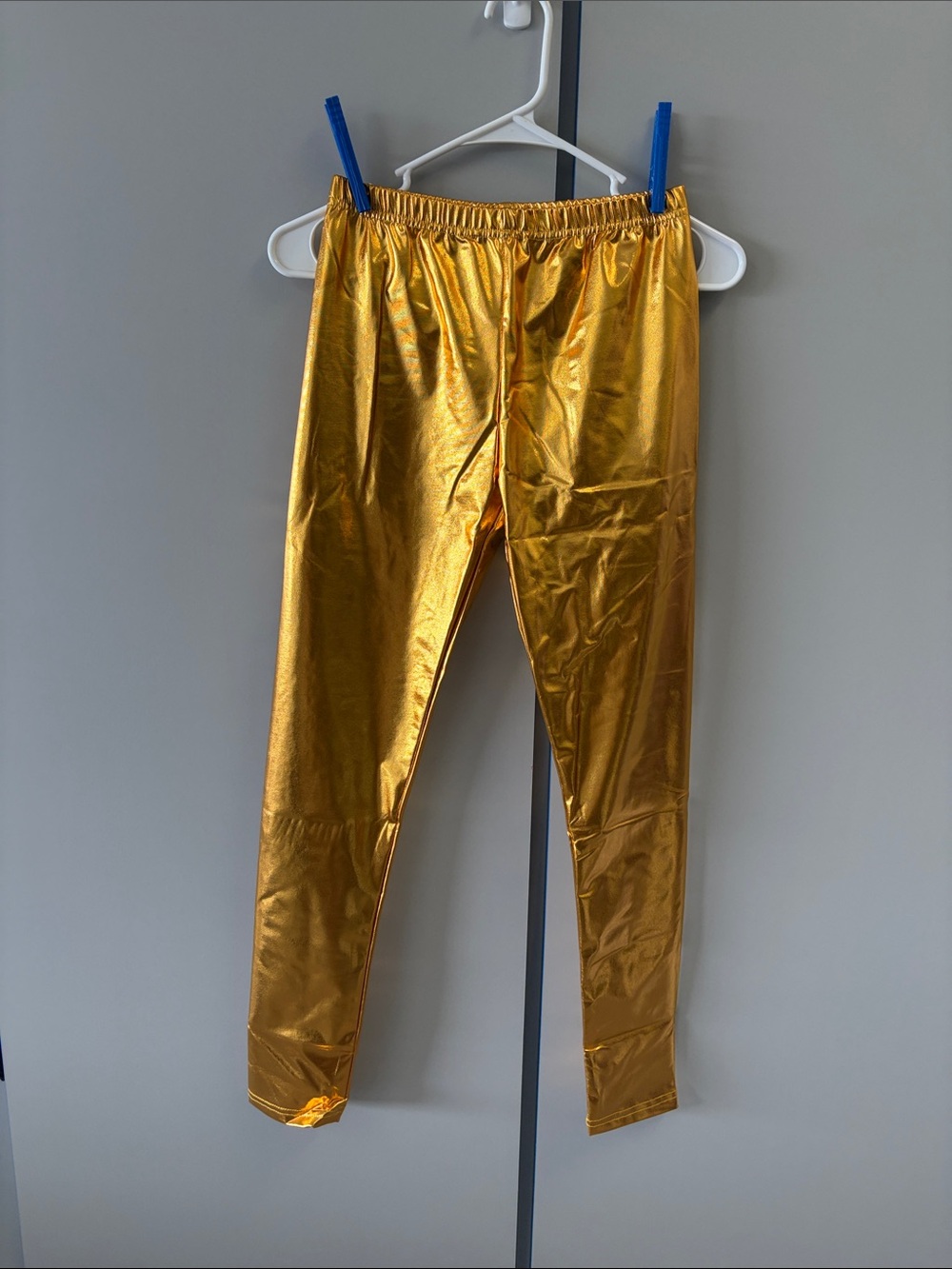 Girls Metallic Gold Leggings - Shiny Stretch Performance Pants